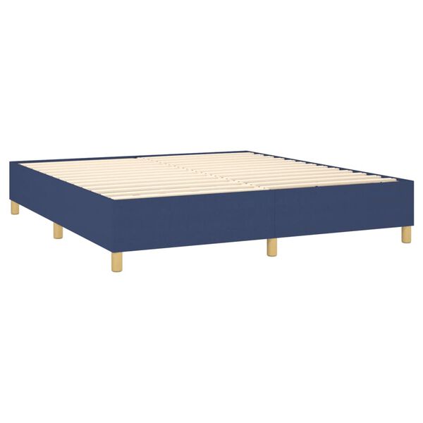vidaXL Sommier &agrave; lattes de lit avec matelas Bleu 160x200 cm Tissu