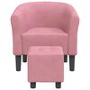 vidaXL Chaise cabriolet avec repose-pied rose velours