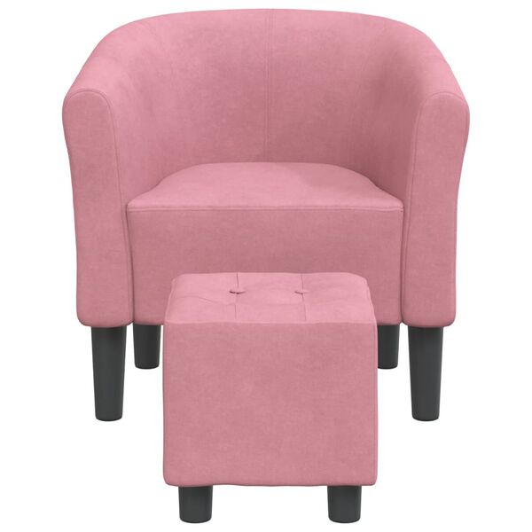 vidaXL Chaise cabriolet avec repose-pied rose velours