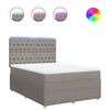 vidaXL Sommier &agrave; lattes de lit avec matelas Taupe 160x200 cm Tissu