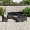 vidaXL Salon de jardin 9 pcs avec coussins noir r&eacute;sine tress&eacute;e