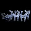 vidaXL Décoration de Noël Rennes et traîneau 320 LED Acrylique