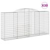 vidaXL Paniers à gabions arqués 30 pcs 300x50x140/160 cm fer galvanisé