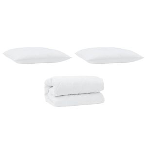 vidaXL Ensemble de Duvet 3 pcs Blanc Microfibre et Plumes D'oie