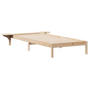 vidaXL Cadre de lit avec tables de chevet Naturel 90 x 220 cm