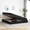vidaXL Lit avec rangement et matelas Noir 200 x 200 cm Polyester