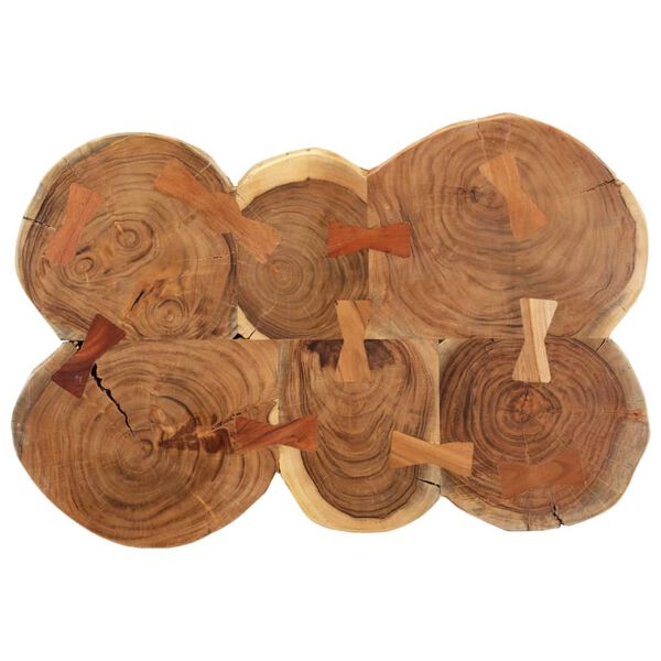 vidaXL Table basse 36 cm 6 troncs bois d'acacia massif