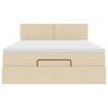 vidaXL Lit ottoman avec matelas cr&egrave;me 140x190 cm tissu