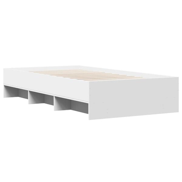 vidaXL Cadre de lit sans matelas blanc 90x190 cm bois d'ingénierie