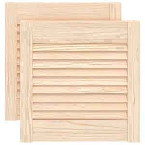 vidaXL Portes d'armoire &agrave; persiennes 2 pcs 39,5x39,4 cm pin massif