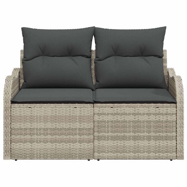 vidaXL Canap&eacute; de jardin Gris clair 121 x 62 x 69cm polyrotin