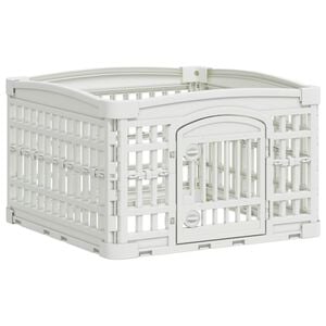 vidaXL Parc pour chien &agrave; 4 panneaux 60 x 60 x 38 cm Plastique Blanc