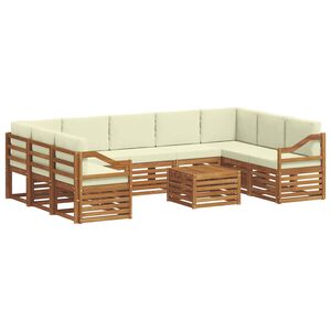 vidaXL Ensembles de canap&eacute;s avec coussin 10 pcs Naturel et Cr&egrave;me