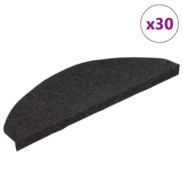 vidaXL Tapis d'escalier auto-adh&eacute;sifs 30 pcs noir 65x22,5x3,5 cm