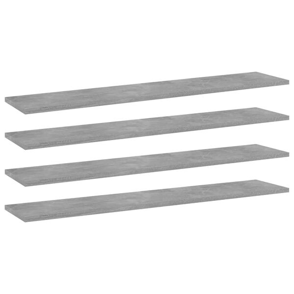 vidaXL Panneaux de biblioth&egrave;que 4 pcs gris b&eacute;ton bois d&rsquo;ing&eacute;nierie
