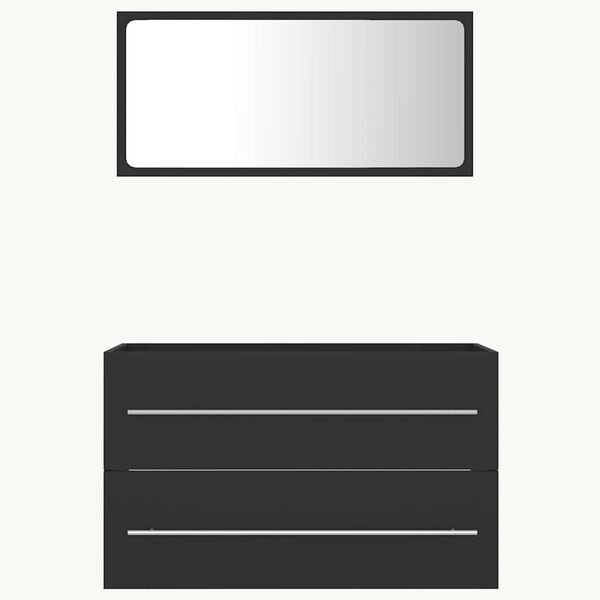 vidaXL Ensemble de meubles de salle de bain 2 pcs Gris Agglom&eacute;r&eacute;