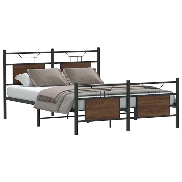vidaXL Cadre de lit sans matelas ch&ecirc;ne marron 150x200 cm