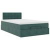 vidaXL Lit ottoman avec matelas et LED vert fonc&eacute; 90x200cm velours