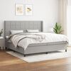 vidaXL Sommier &agrave; lattes de lit avec matelas Gris clair 200x200cm Tissu
