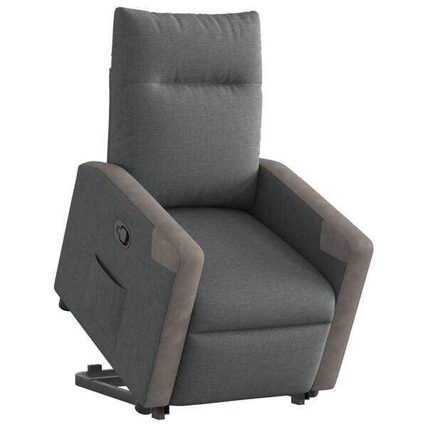 vidaXL Fauteuil inclinable Gris fonc&eacute; Tissu