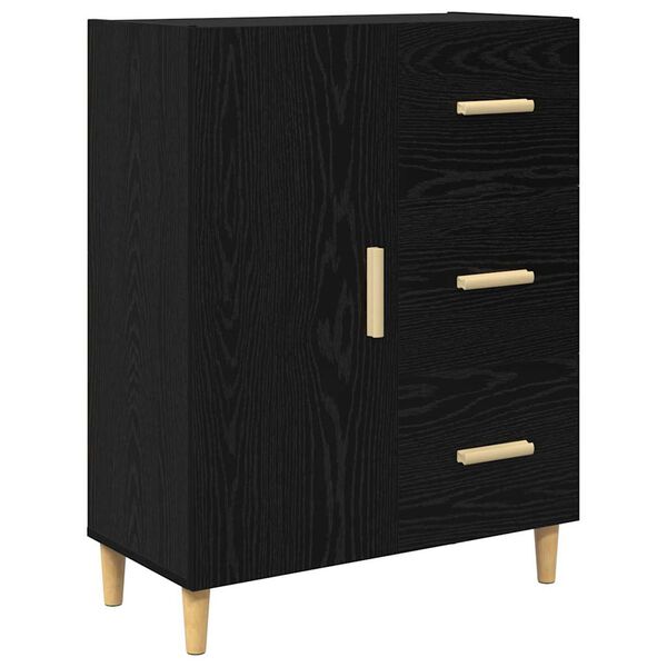 vidaXL Buffet Ch&ecirc;ne noir 34 x 69,5 x 90 cm Bois d'ing&eacute;nierie