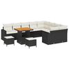 vidaXL Ensemble de canap&eacute; de jardin 12 pc Noir polyrotin