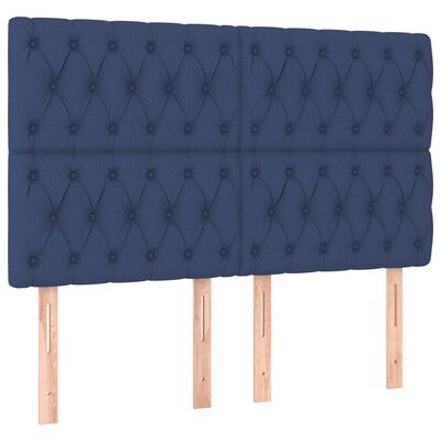 vidaXL Lit à sommier tapissier avec matelas Bleu 160x200 cm Tissu