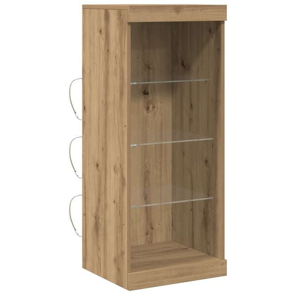 vidaXL Buffet LED Ch&ecirc;ne artisanal 41 x 37 x 100 cm Bois d'ing&eacute;nierie