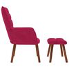 vidaXL Chaise de relaxation avec tabouret Bordeaux Velours