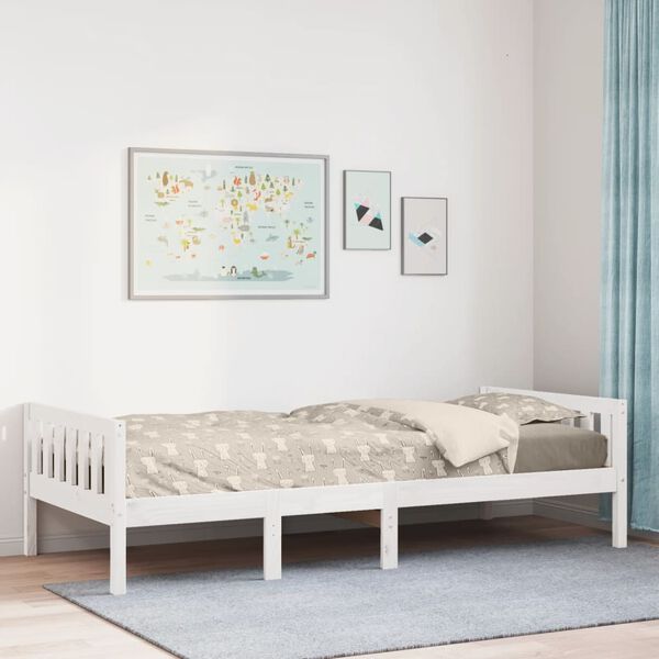 vidaXL Lit pour enfants sans matelas blanc 90x190cm bois de pin massif