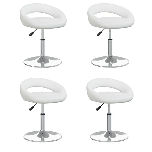 vidaXL Chaises pivotantes &agrave; manger lot de 4 blanc similicuir