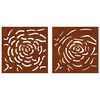 vidaXL D&eacute;corations murales jardin 2 pcs 55x55 cm design de rose