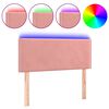 vidaXL T&ecirc;te de lit &agrave; LED Rose 90x5x78/88 cm Velours