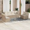 vidaXL Salon de jardin avec coussins 8 pcs beige r&eacute;sine tress&eacute;e