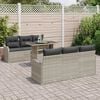 vidaXL Ensemble de canap&eacute; de jardin 7 pcs Gris clair Poly rotin