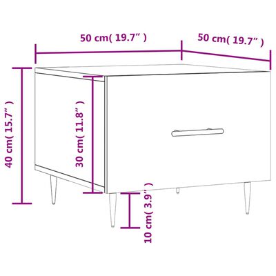 vidaXL Table basse blanc 50x50x40 cm bois d'ingénierie