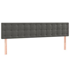 vidaXL T&ecirc;tes de lit 2 pcs Gris fonc&eacute; 80x5x78/88 cm Velours