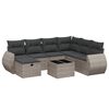 vidaXL Salon de jardin 8 pcs avec coussins gris r&eacute;sine tress&eacute;e
