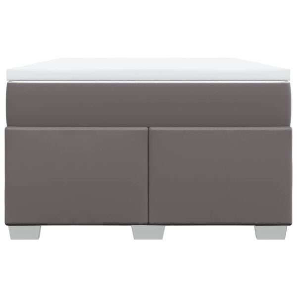 vidaXL Sommier &agrave; lattes de lit avec matelas gris 120x190 cm similicuir
