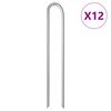 vidaXL Piquets de tente 12pcs en forme de U 37cm &Oslash;10mm acier galvanis&eacute;