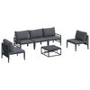 vidaXL Ensemble de canap&eacute; de jardin 6 pc Noir Acier