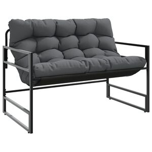 vidaXL Banc de jardin avec coussin anthracite 113 cm acier