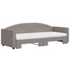 vidaXL Lit de jour avec gigogne et matelas taupe 80x200 cm tissu