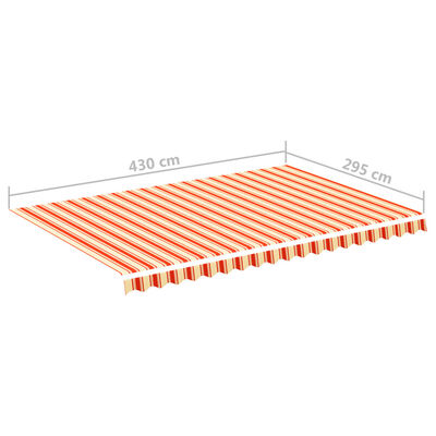 vidaXL Tissu de remplacement pour auvent Jaune et orange 4,5x3 m