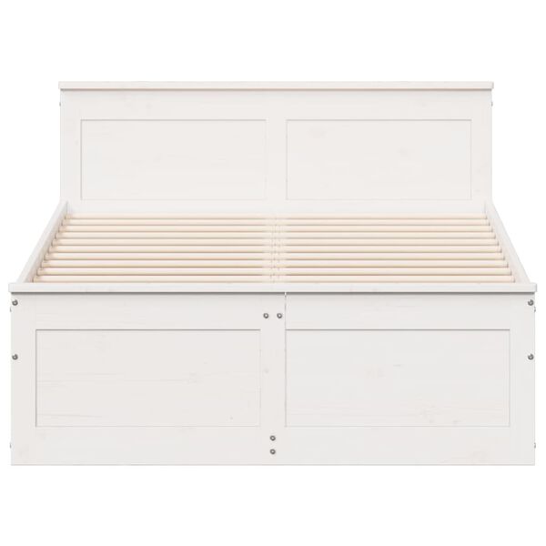vidaXL Cadre de lit sans matelas avec tête de lit blanc 120x200 cm pin