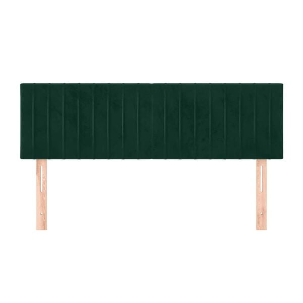 vidaXL T&ecirc;tes de lit 2 pcs Vert fonc&eacute; 72x5x78/88 cm Velours