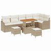 vidaXL Ensemble de canap&eacute; de jardin 9 pc Beige polyrotin
