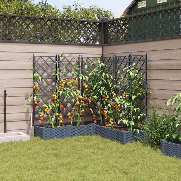 vidaXL Cache-pot de jardin 5 pcs Gris Clair 120 x 120 x 125,5 cm Acier