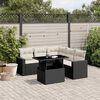 vidaXL Salon de jardin 6 pcs avec coussins noir r&eacute;sine tress&eacute;e