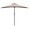 vidaXL Parasol de jardin Taupe 294 x 150 x 223 cm Polyester et Acier